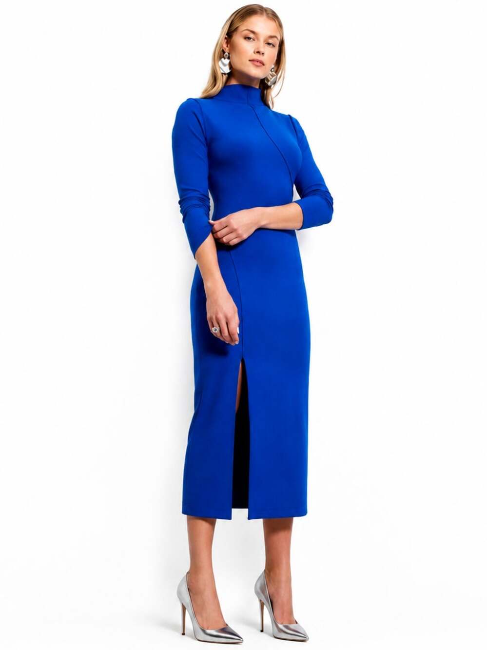 NWT Fifteen Twenty Elissa Rib Midi Dress Blue M
